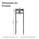 Porta-Geladeira 73 cm 1 Porta Basculante Rustic/Cinza Agata Madesa