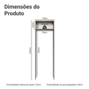 Porta-Geladeira 73 cm 1 Porta Basculante Crema/Rustic/Crema Agata Madesa
