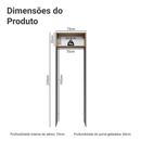 Porta-Geladeira 73 cm 1 Porta Basculante Cinza/Rustic/Cinza Agata Madesa