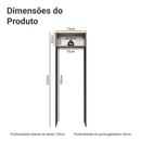 Porta-Geladeira 73 cm 1 Porta Basculante Preto/Rustic/Preto Lux Madesa