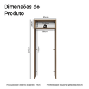 Porta-Geladeira 83 cm 1 Porta Basculante Rustic/Preto Glamy Madesa