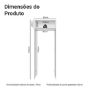 Porta-Geladeira 83 cm 1 Porta Basculante Branco/Rustic Glamy Madesa