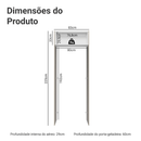 Porta-Geladeira 83 cm 1 Porta Basculante Crema/Branco/Crema Agata Madesa