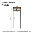 Porta-Geladeira 83 cm 1 Porta Basculante Crema/Rustic/Crema Agata Madesa