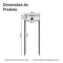 Porta-Geladeira 83 cm 1 Porta Basculante Cinza/Branco/Cinza Agata Madesa