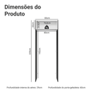 Porta-Geladeira 83 cm 1 Porta Basculante Preto/Branco/Preto Agata Madesa