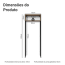Porta-Geladeira 83 cm 1 Porta Basculante Preto/Rustic/Preto Agata Madesa