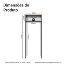 Porta-Geladeira 83 cm 1 Porta Basculante Cinza/Rustic/Cinza Lux Madesa