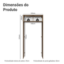 Porta-Geladeira 103 cm 1 Porta Basculante Rustic/Preto Agata Madesa
