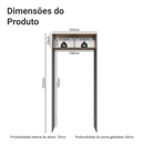 Porta-Geladeira 103 cm 1 Porta Basculante Cinza/Rustic/Cinza Agata Madesa