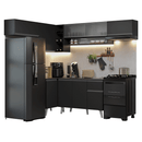 Armário de Cozinha Completa de Canto 405 cm Preto Nice Madesa 05