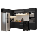 Armário de Cozinha Completa de Canto Suspenso 465 cm Preto Nice Madesa 07