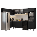 Armário de Cozinha Completa de Canto 465 cm Preto Nice Madesa 08