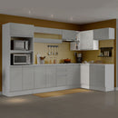Kit Canto Madesa Smart 100% MDF 2 Portas e Nicho Frentes Branco Brilho