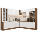 Armário de Cozinha Completa de Canto 549 cm Rustic/Branco Vik Madesa 01