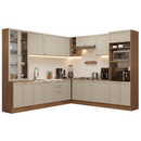Armário de Cozinha Completa de Canto 549 cm Rustic/Crema Vik Madesa 01
