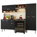 Armário de Cozinha Completa 220 cm Rustic/Preto Deli Madesa 01