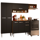 Armário de Cozinha Completa 220 cm Rustic/Preto Deli Madesa 02