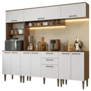 Armário de Cozinha Completa 225 cm Rustic/Branco Lille Madesa 01
