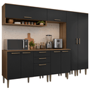 Armário de Cozinha Completa 245 cm Rustic/Preto Lille Madesa 01