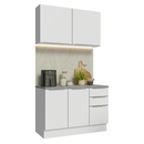 Armário de Cozinha Compacta 120 x 60 cm Branco/Branco Veludo Lux Madesa 02