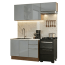 Armário de Cozinha Compacta 180 x 60 cm Rustic/Cinza Lux Madesa 03