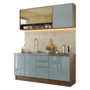 Armário de Cozinha Compacta 180 cm Rustic/Cinza Lux Madesa 04