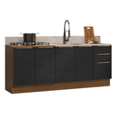 Armário de Cozinha Compacta 200 cm Rustic/Preto Lux Madesa 05