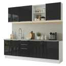 Armário de Cozinha Completa 240 cm Branco/Preto Lux Madesa 09