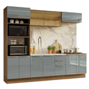 Armário de Cozinha Completa 270 cm Rustic/Cinza Lux Madesa 05