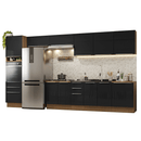 Armário de Cozinha Completa 400 cm Rustic/Preto Lux Madesa 05