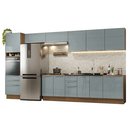 Armário de Cozinha Completa 400 cm Rustic/Cinza Lux Madesa 02