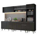 Armário de Cozinha Completa 300 cm Preto Nice Madesa 01