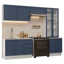 Armário de Cozinha Completa 270 cm Branco/Azul Vik Madesa 06