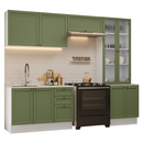 Armário de Cozinha Completa 270 cm Branco/Verde Vik Madesa 06