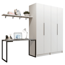 Conjunto Home Office 2 Armários Neo 1 Escrivaninha 2 Prateleiras Branco Madesa