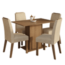Conjunto Sala de Jantar Tampo de Madeira 4 Cadeiras Rustic/Imperial Acácia Madesa