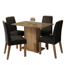 Conjunto Sala de Jantar Tampo de Vidro 4 Cadeiras Rustic/Oxford Pitanga Madesa