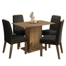 Conjunto Sala de Jantar Tampo de Madeira 4 Cadeiras Rustic/Oxford Romã Madesa