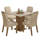 Conjunto Sala de Jantar Tampo de Madeira 4 Cadeiras Rustic/Crema/Imperial Verbena Madesa