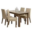 Conjunto Sala de Jantar Lumina Mesa Tampo de Madeira 4 Cadeiras Rustic/Crema/Suede Imperial Madesa