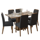 Conjunto Sala de Jantar Tampo de Vidro 6 Cadeiras Rustic/Oxford Azaleia Madesa