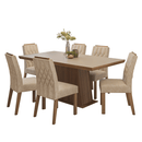 Conjunto Sala de Jantar Tampo de Madeira 6 Cadeiras Rustic/Crema/Imperial Assis Madesa