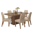 Conjunto Sala de Jantar Tampo com Vidro 6 Cadeiras Rustic/Imperial Colmar Madesa