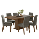 Conjunto Sala de Jantar Tampo de Madeira 6 Cadeiras Rustic/Silver Grasse Madesa