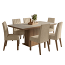 Conjunto Sala de Jantar Tampo de Madeira 6 Cadeiras Rustic/Crema/Imperial Luso Madesa