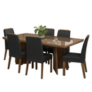 Conjunto Sala de Jantar Tampo com Vidro 6 Cadeiras Rustic/Oxford Pienza Madesa