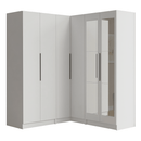 Guarda-Roupa Modulado de Canto 350 cm 6 Portas com Espelhos 4 Gavetas Branco Neo Madesa 02