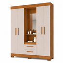 Guarda-Roupa Solteiro 4 Portas Com Espelho 2 Gavetas NT 6055 Notável