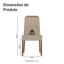 Kit 4 Cadeiras de Jantar Estofadas 4254 com Espaldar Rustic/Imperial Madesa